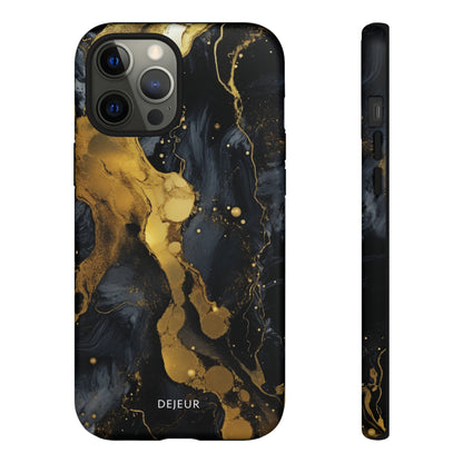 Metallic Gold Dark Marble - iPhone Tough Case