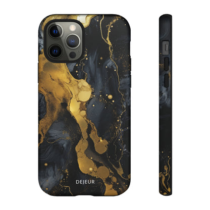 Metallic Gold Dark Marble - iPhone Tough Case