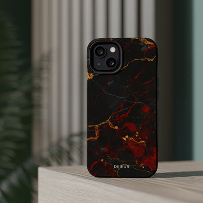 Dark Crimson Marble - iPhone MagSafe Tough Case