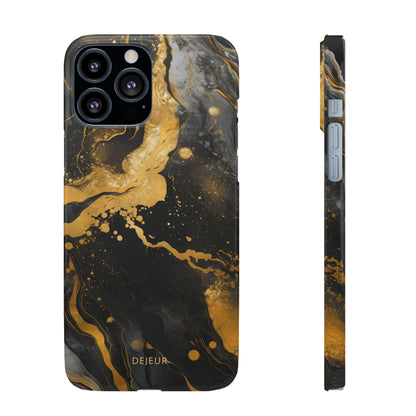 Gold & Black Marble - iPhone Snap Case