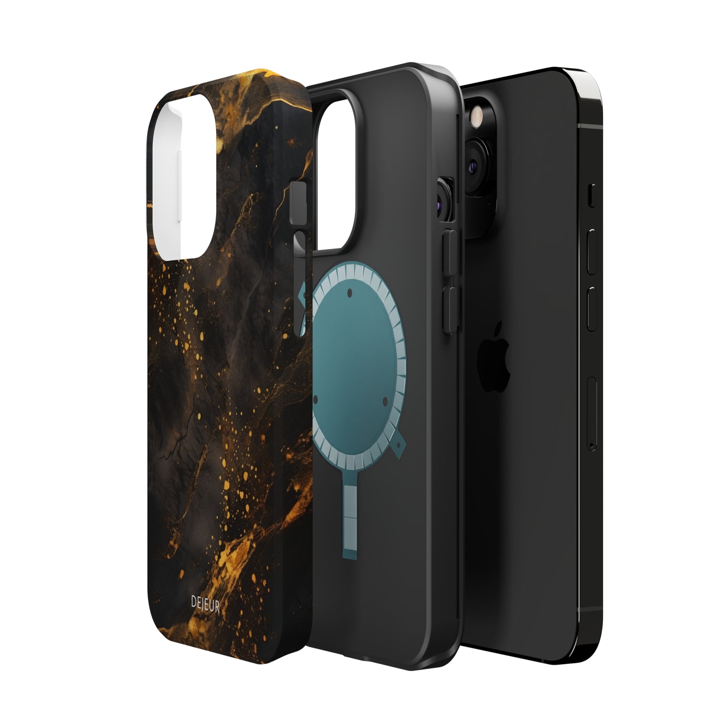 Black Gold Speckled Marble - iPhone MagSafe Tough Case