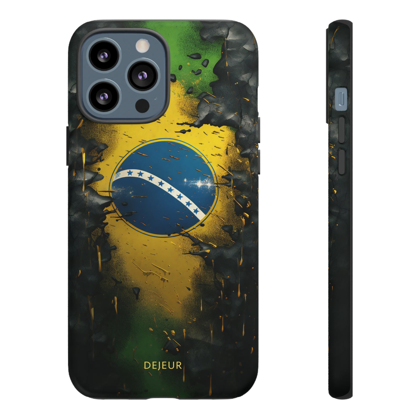 Brazil Flag Debris - iPhone Tough Case