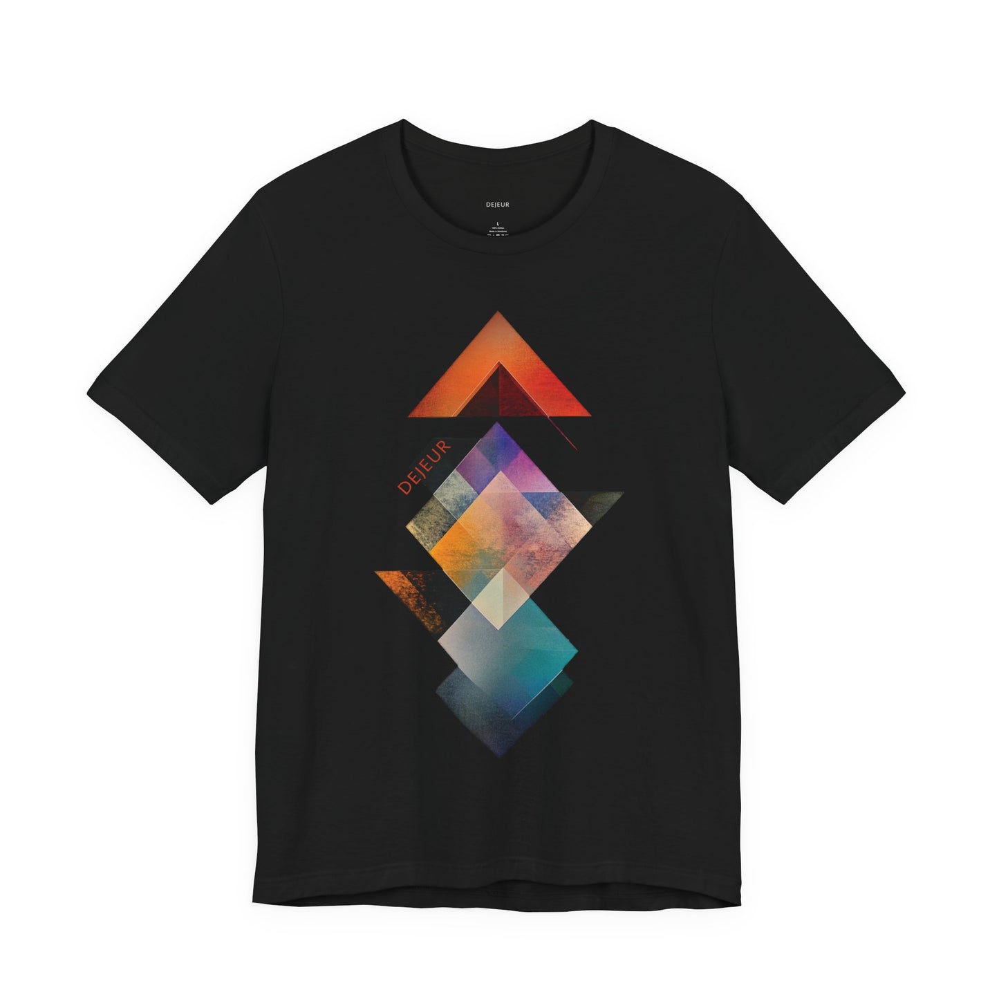 Abstract Geometric Layered Shapes Textured Gradients - T-Shirt
