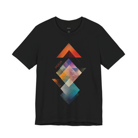 Abstract Geometric Layered Shapes Textured Gradients - T-Shirt
