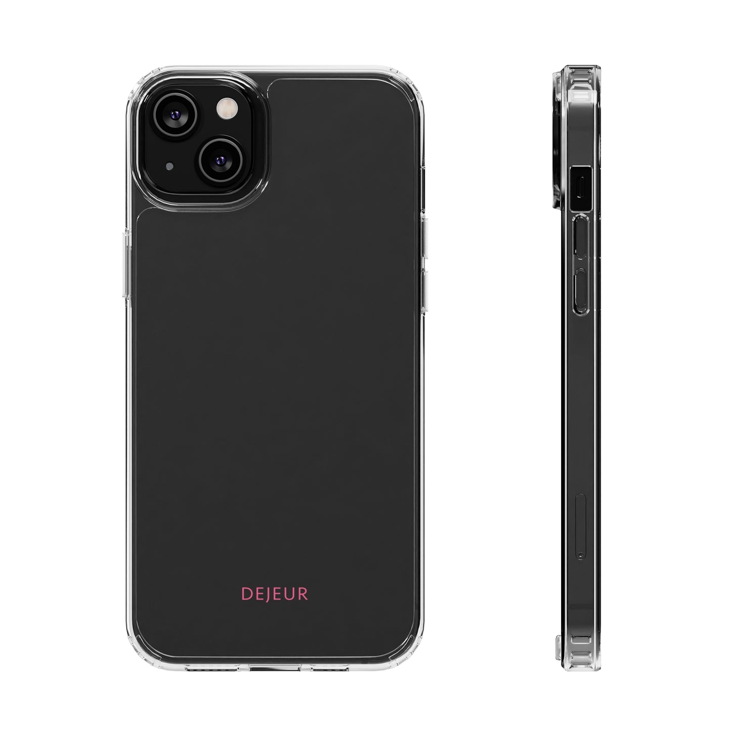 Dejeur Clear iPhone Case - Pink Text