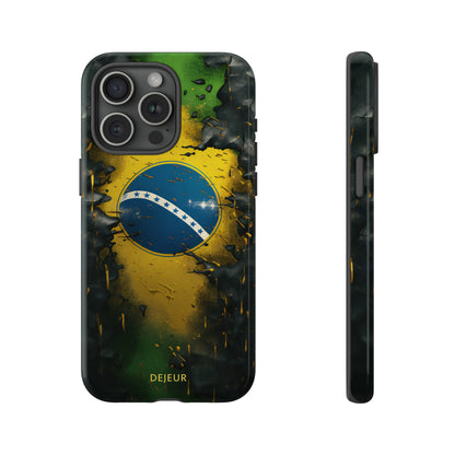 Brazil Flag Debris - iPhone Tough Case