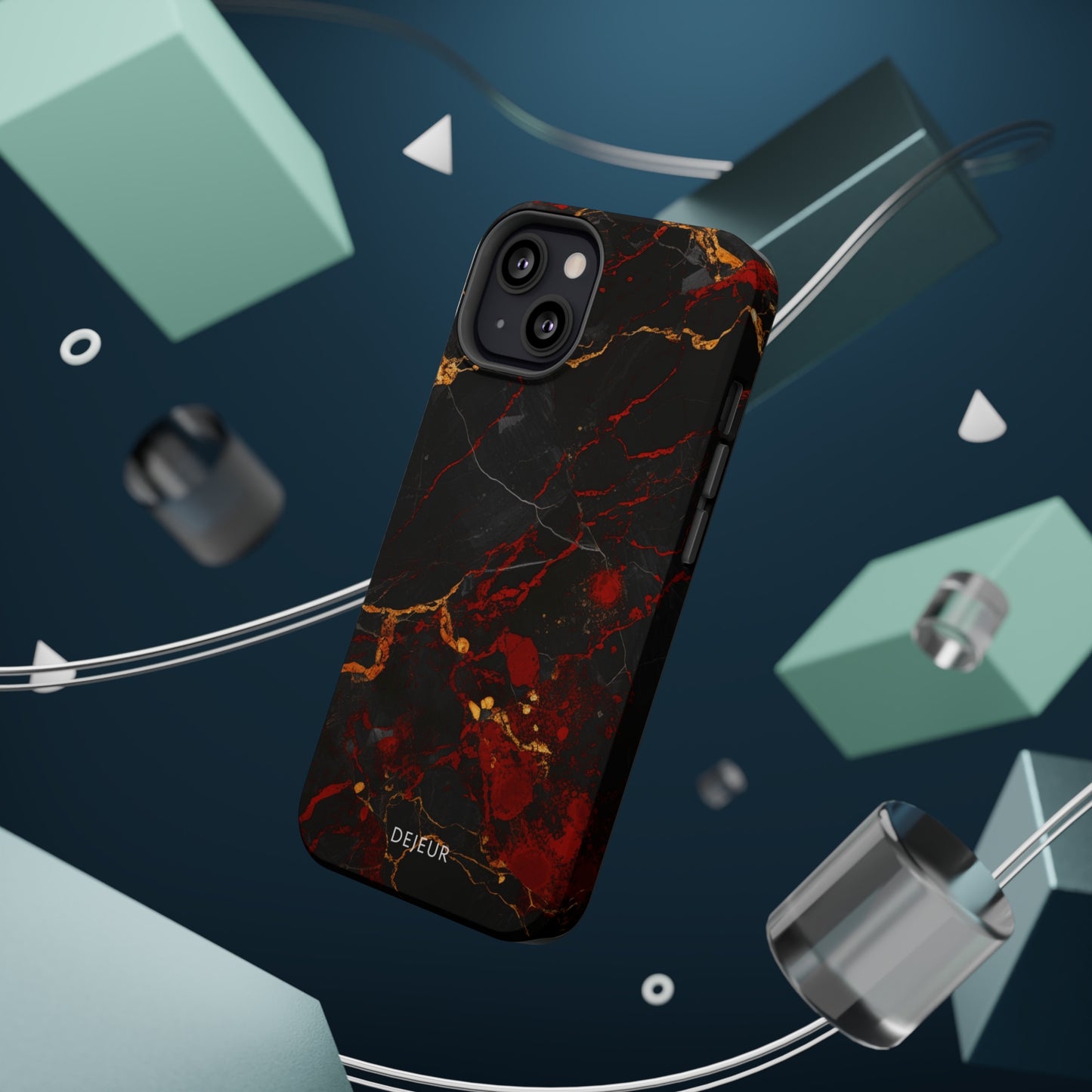 Dark Crimson Marble - iPhone MagSafe Tough Case