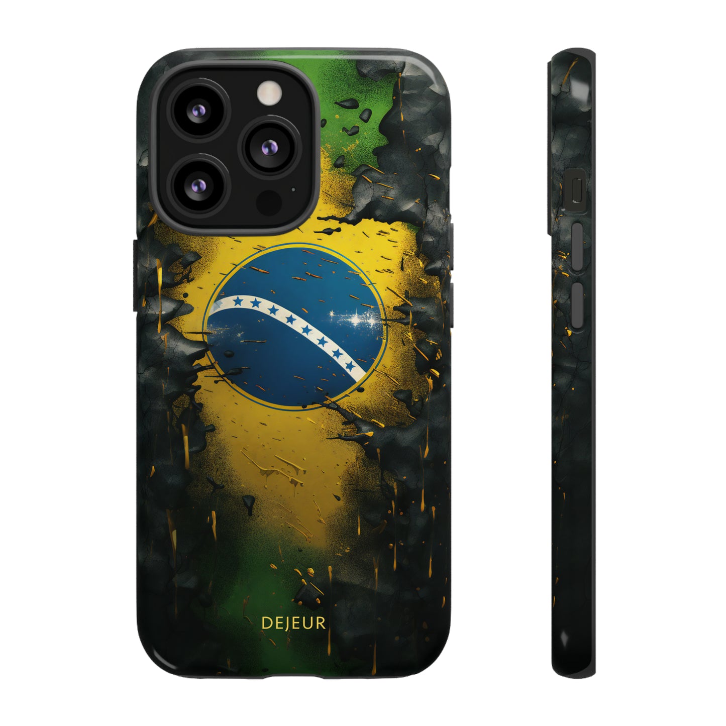 Brazil Flag Debris - iPhone Tough Case