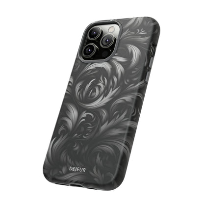 Dark Grey Floral - iPhone Tough Case