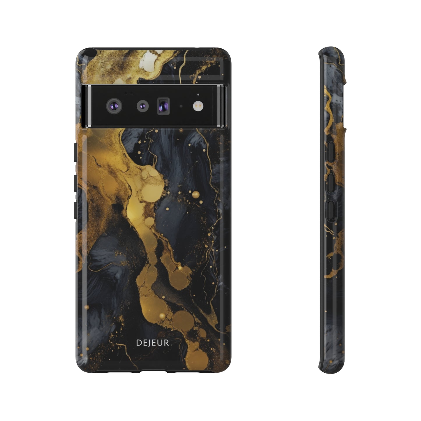 Metallic Gold Dark Marble - Google Pixel Tough Case