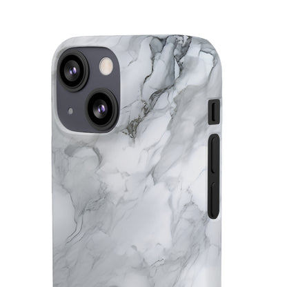 Platinum Silver Marble - iPhone Snap Case