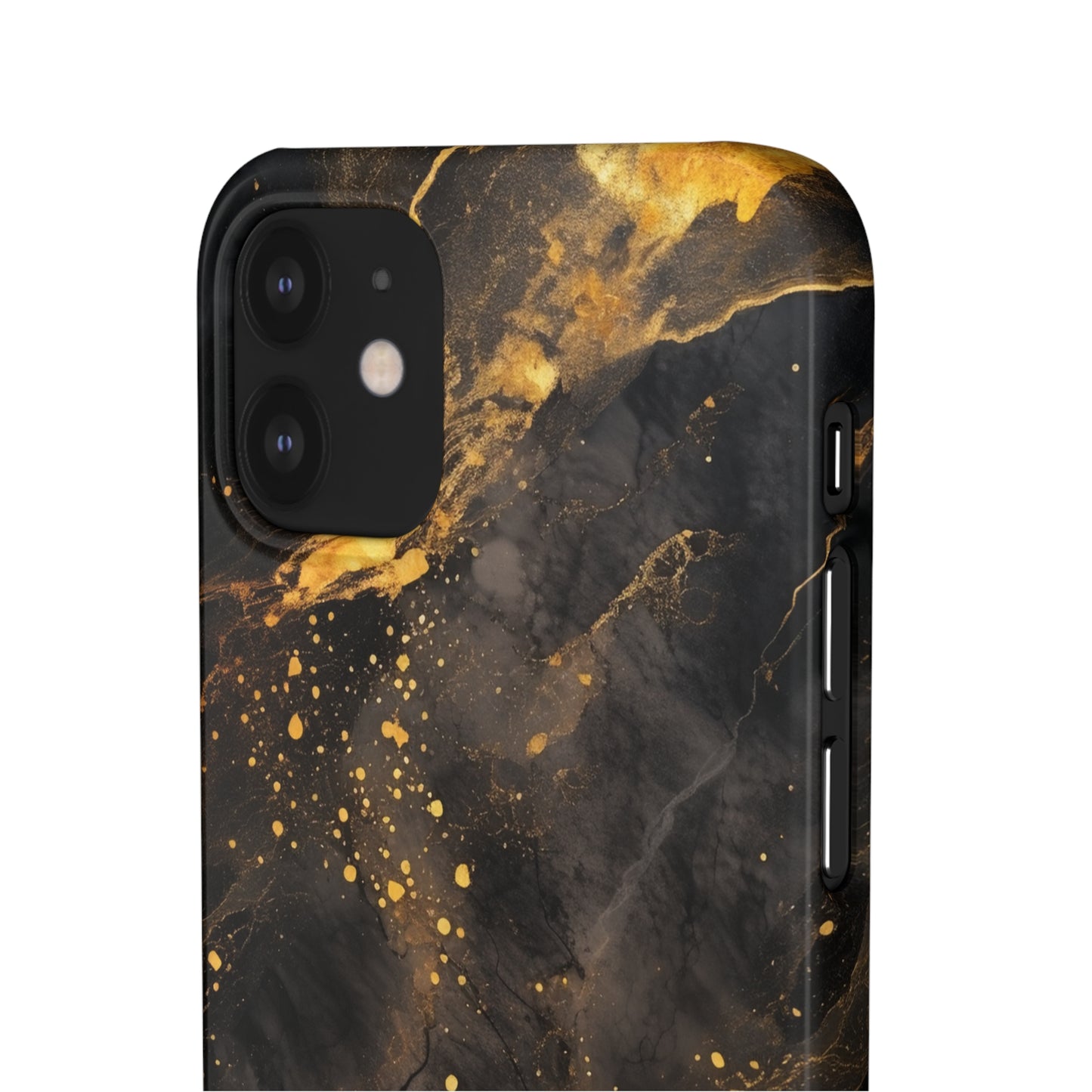 Black Gold Speckled Marble - iPhone Snap Case