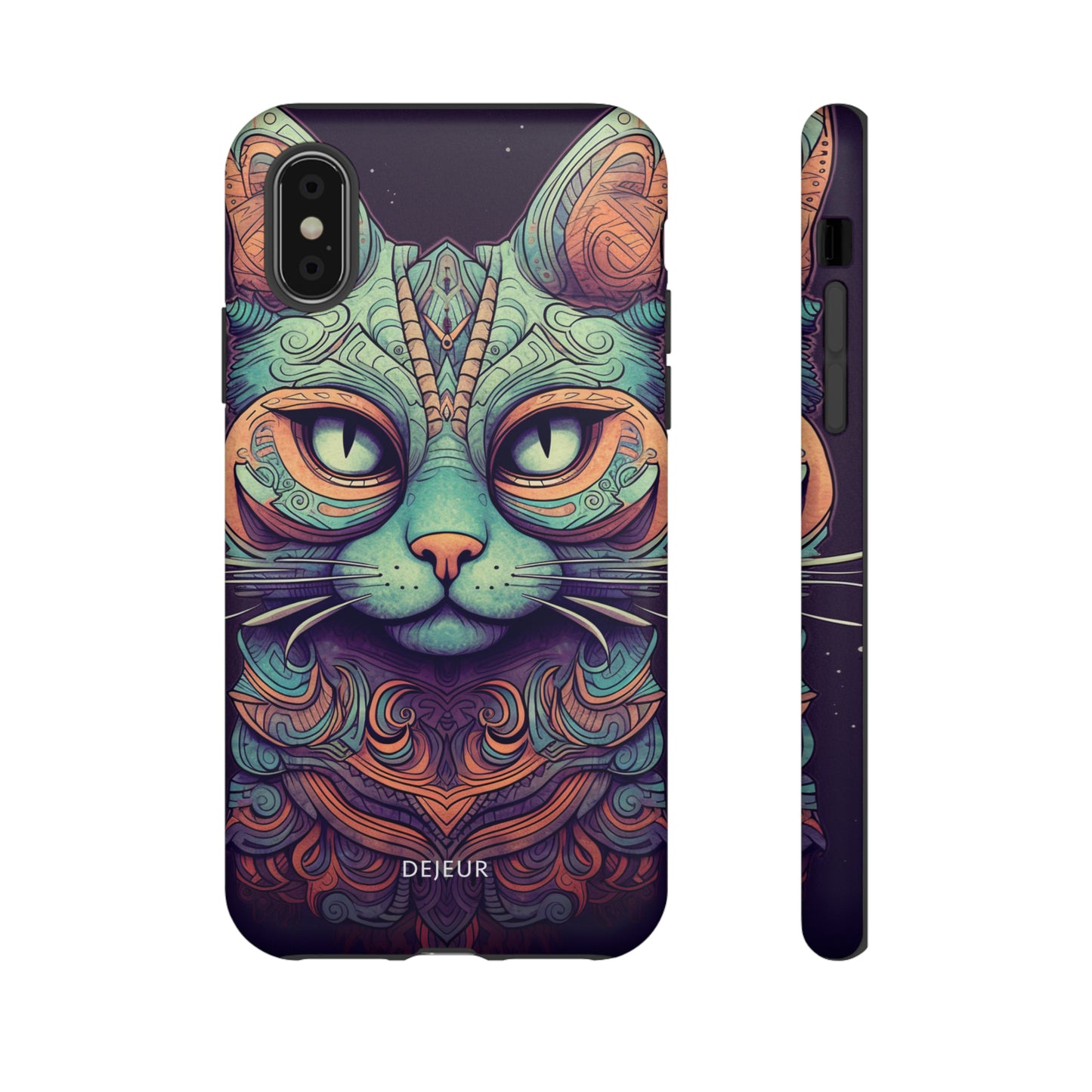 Intricate Aqua Cat - iPhone Tough Case