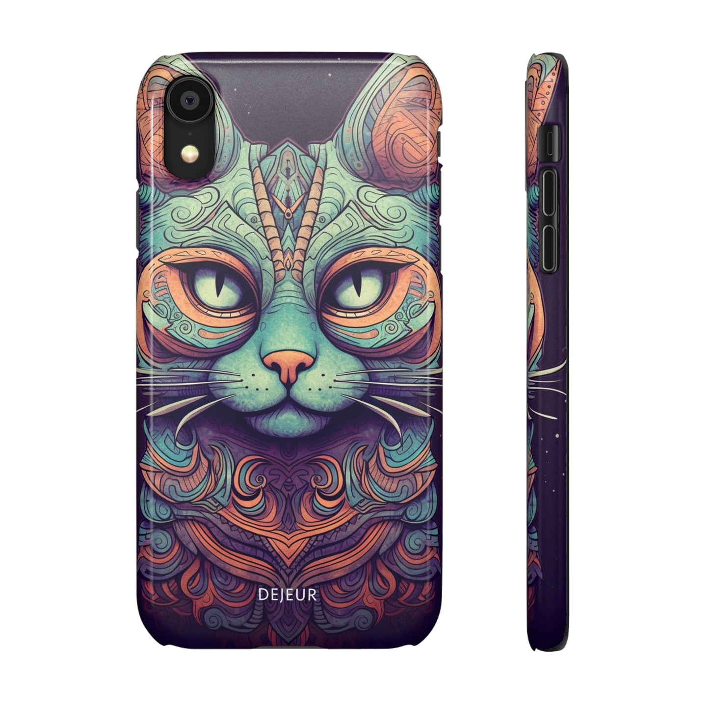 Intricate Aqua Cat - iPhone Snap Case