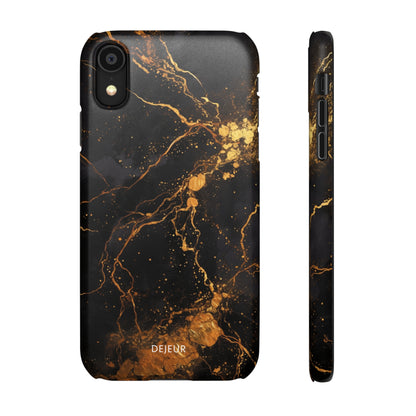 Dark Gold Amber Marble - iPhone Snap Case