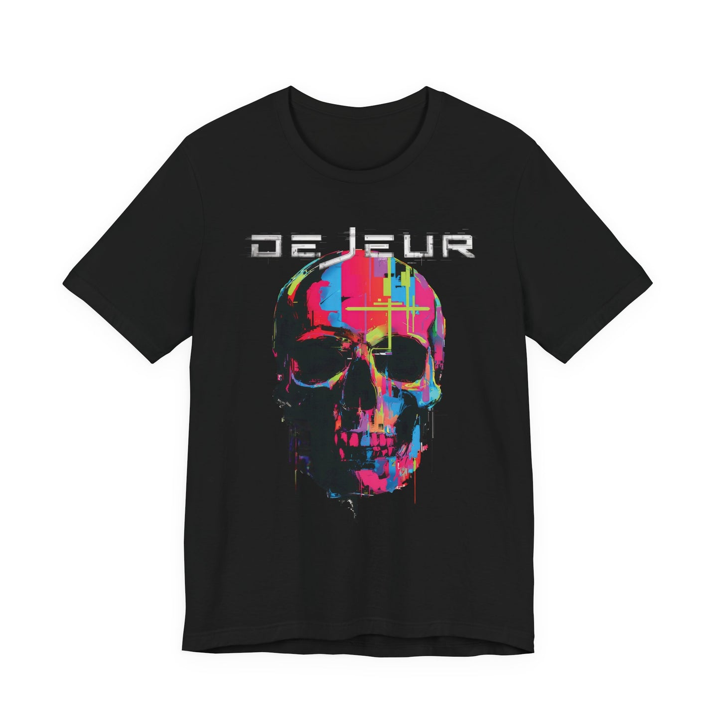 Dejeur Painted Street Art Neon Skull - T-Shirt