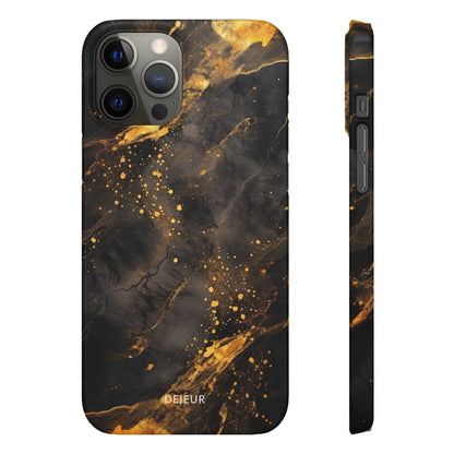 Black Gold Speckled Marble - iPhone Snap Case