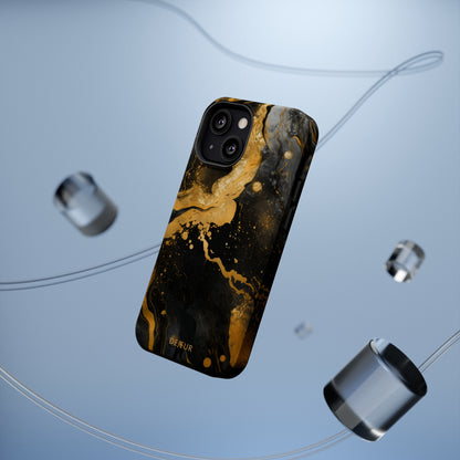 Gold & Black Marble - iPhone MagSafe Tough Case