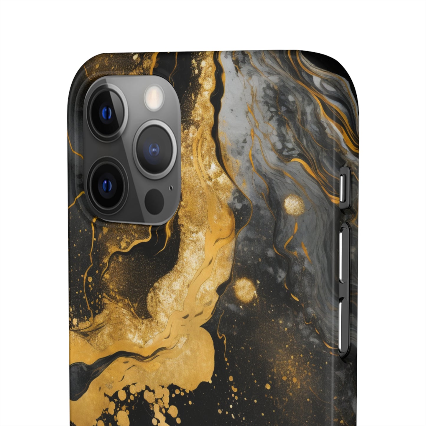 Gold & Black Marble - iPhone Snap Case