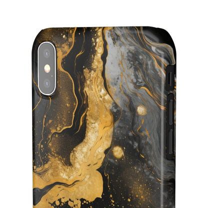 Gold & Black Marble - iPhone Snap Case