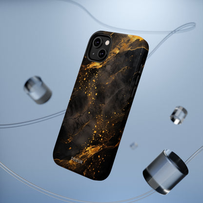 Black Gold Speckled Marble - iPhone MagSafe Tough Case