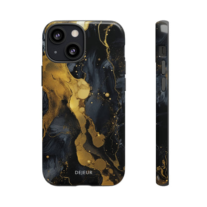 Metallic Gold Dark Marble - iPhone Tough Case