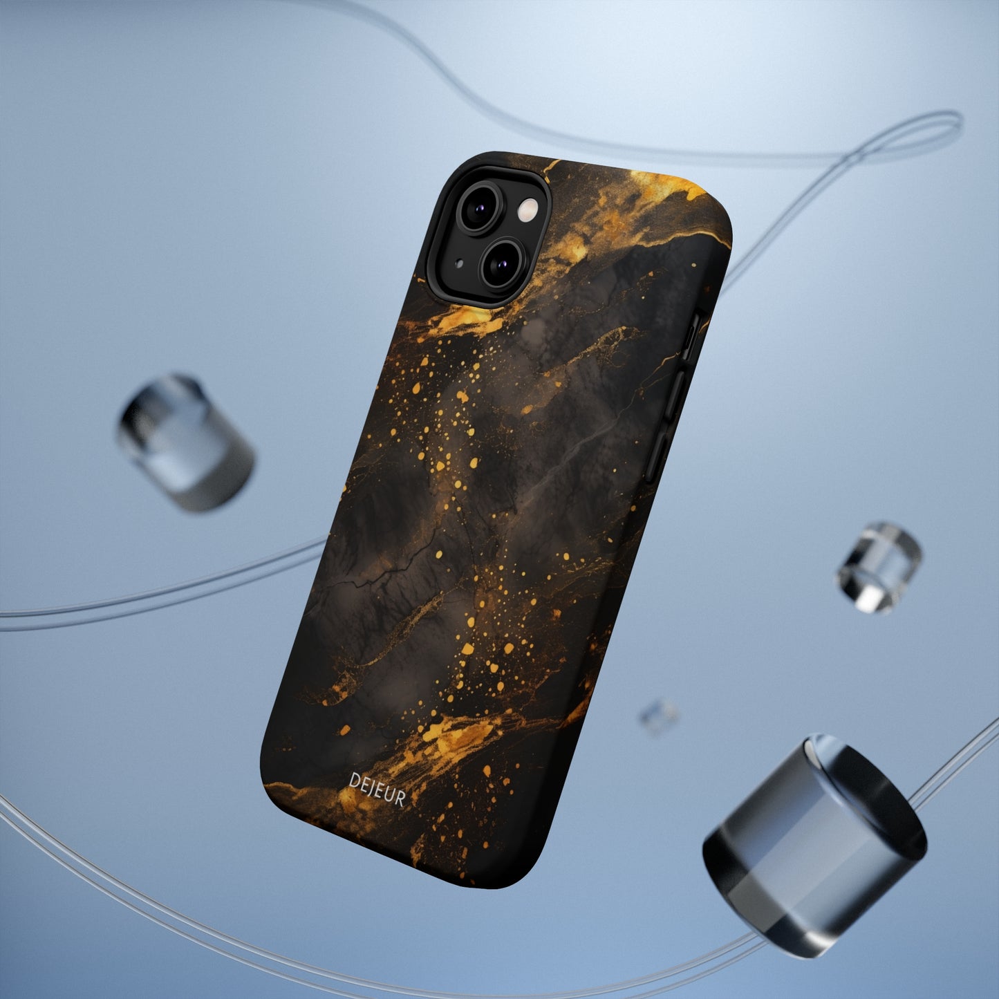 Black Gold Speckled Marble - iPhone MagSafe Tough Case