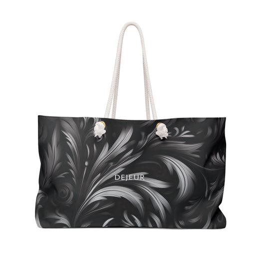 Weekender Tote Bag - Dark Grey Floral