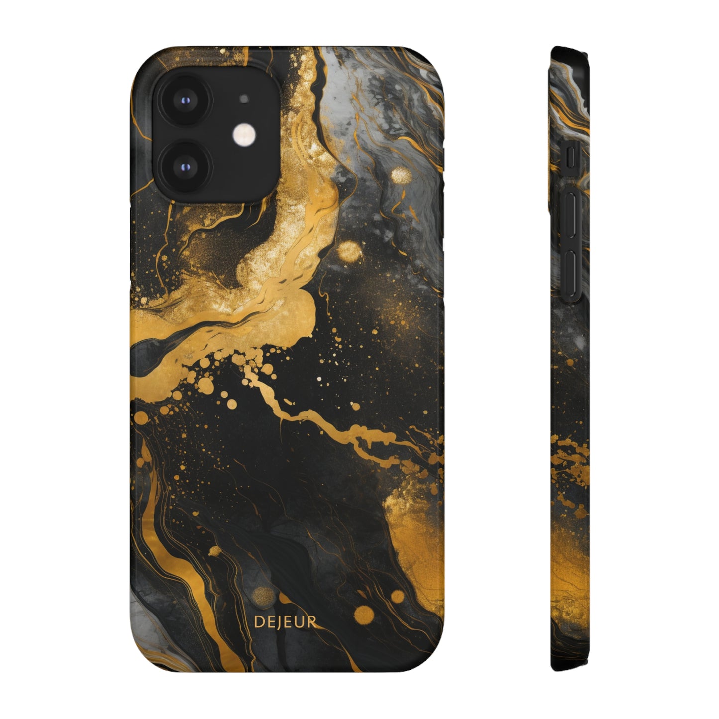 Gold & Black Marble - iPhone Snap Case