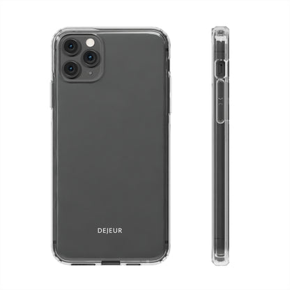 Dejeur Clear iPhone Case - White Text