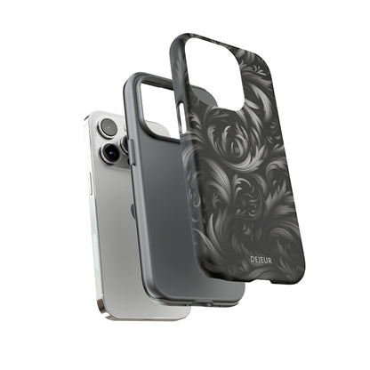 Dark Grey Floral - iPhone Tough Case