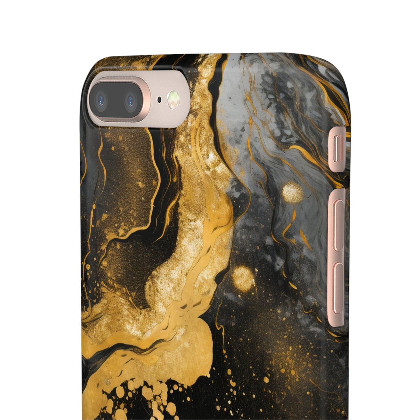 Gold & Black Marble - iPhone Snap Case