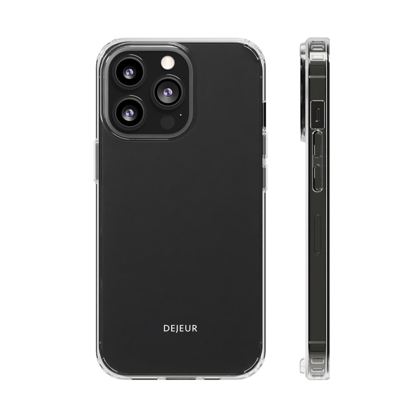 Dejeur Clear iPhone Case - White Text