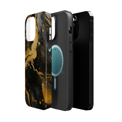 Gold & Black Marble - iPhone MagSafe Tough Case