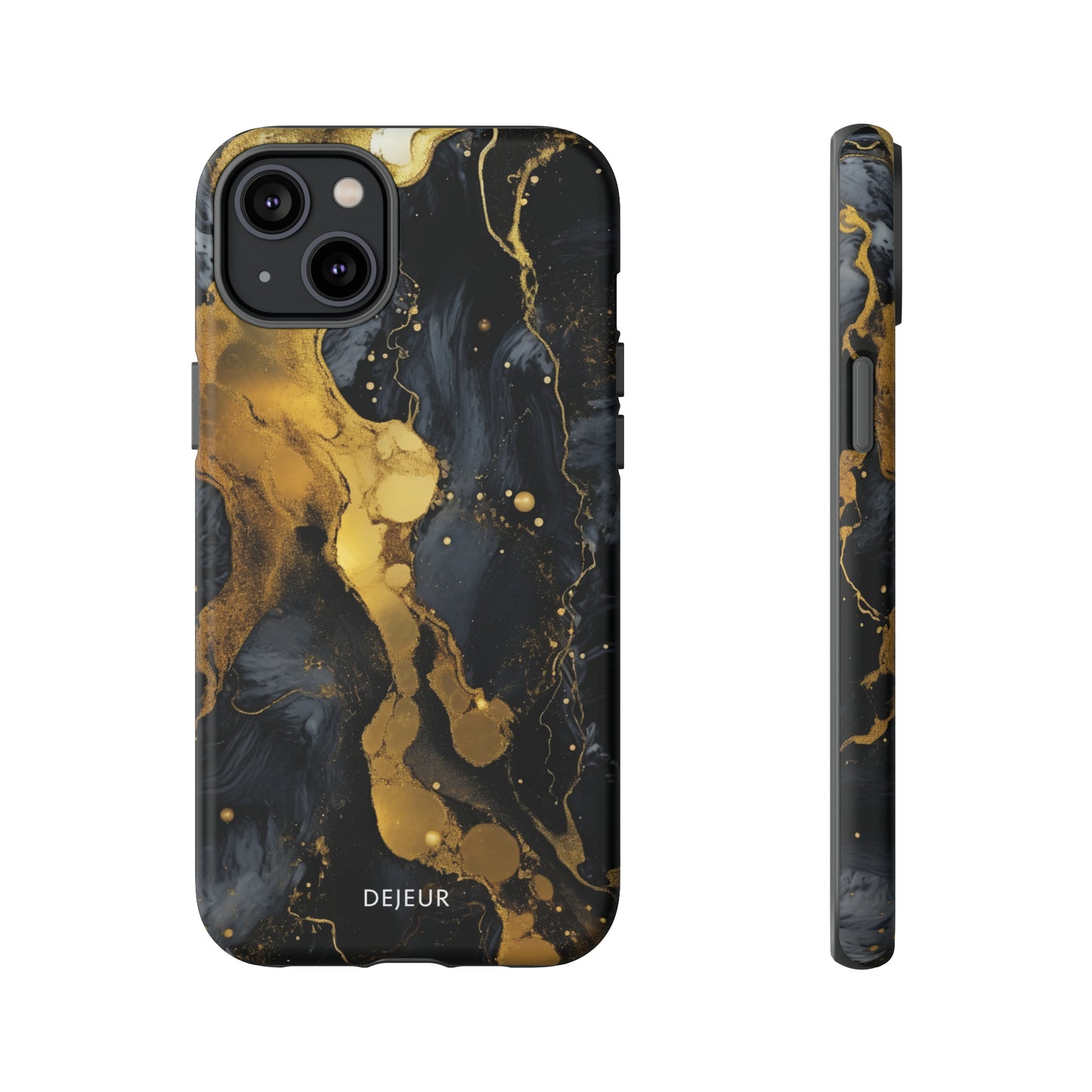 Metallic Gold Dark Marble - iPhone Tough Case