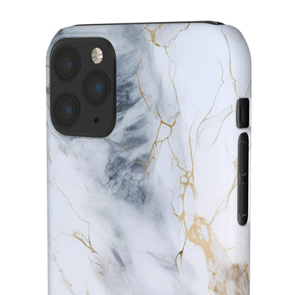 White Gold Marble - iPhone Snap Case