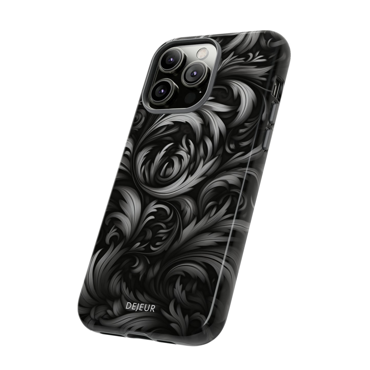 Dark Grey Floral - iPhone Tough Case