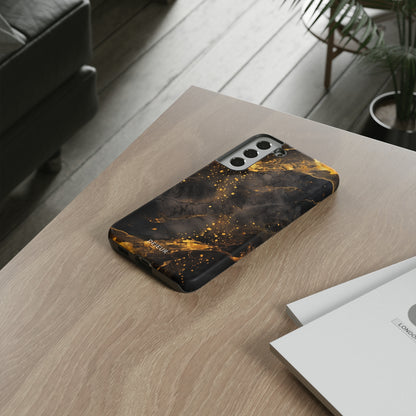 Black Gold Speckled Marble - Samsung Galaxy Tough Case