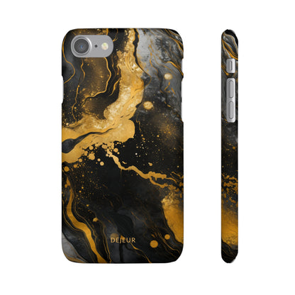 Gold & Black Marble - iPhone Snap Case