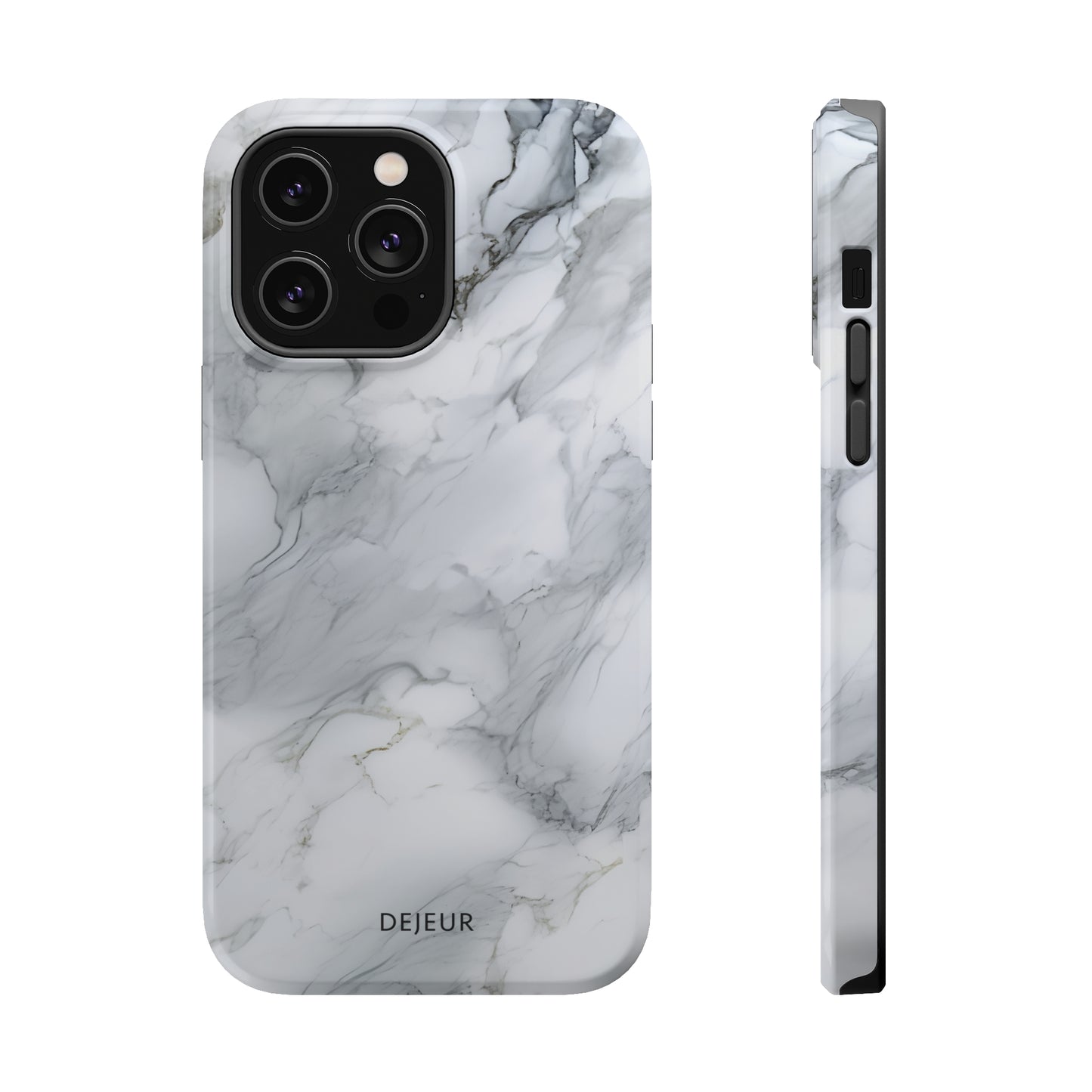 Platinum Silver Marble - iPhone MagSafe Tough Case