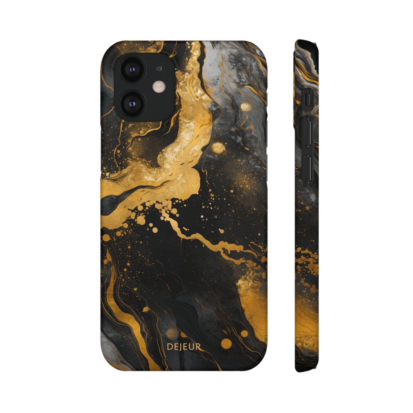 Gold & Black Marble - iPhone Snap Case