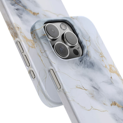 White Gold Marble - iPhone Snap Case