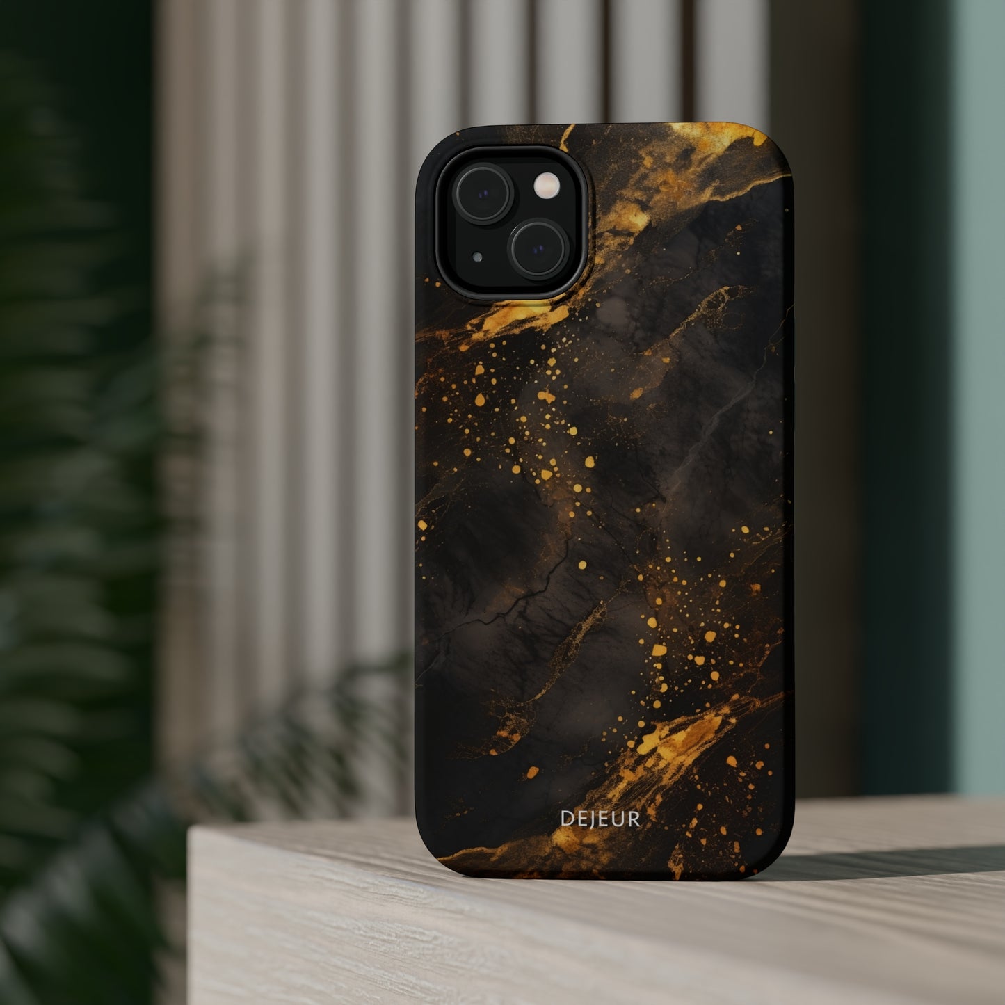 Black Gold Speckled Marble - iPhone MagSafe Tough Case