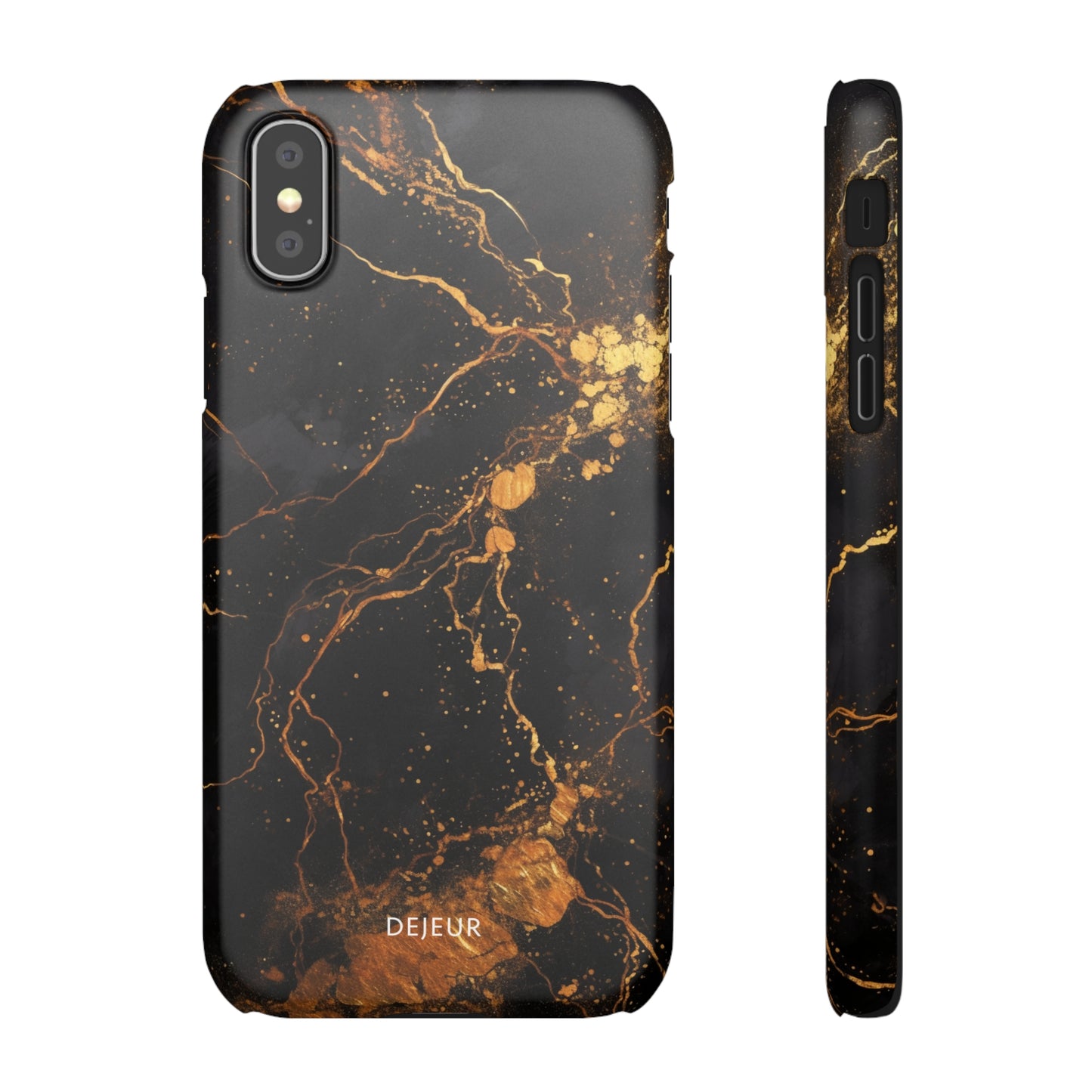 Dark Gold Amber Marble - iPhone Snap Case