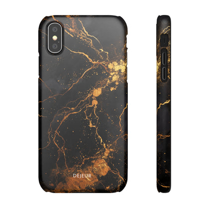 Dark Gold Amber Marble - iPhone Snap Case