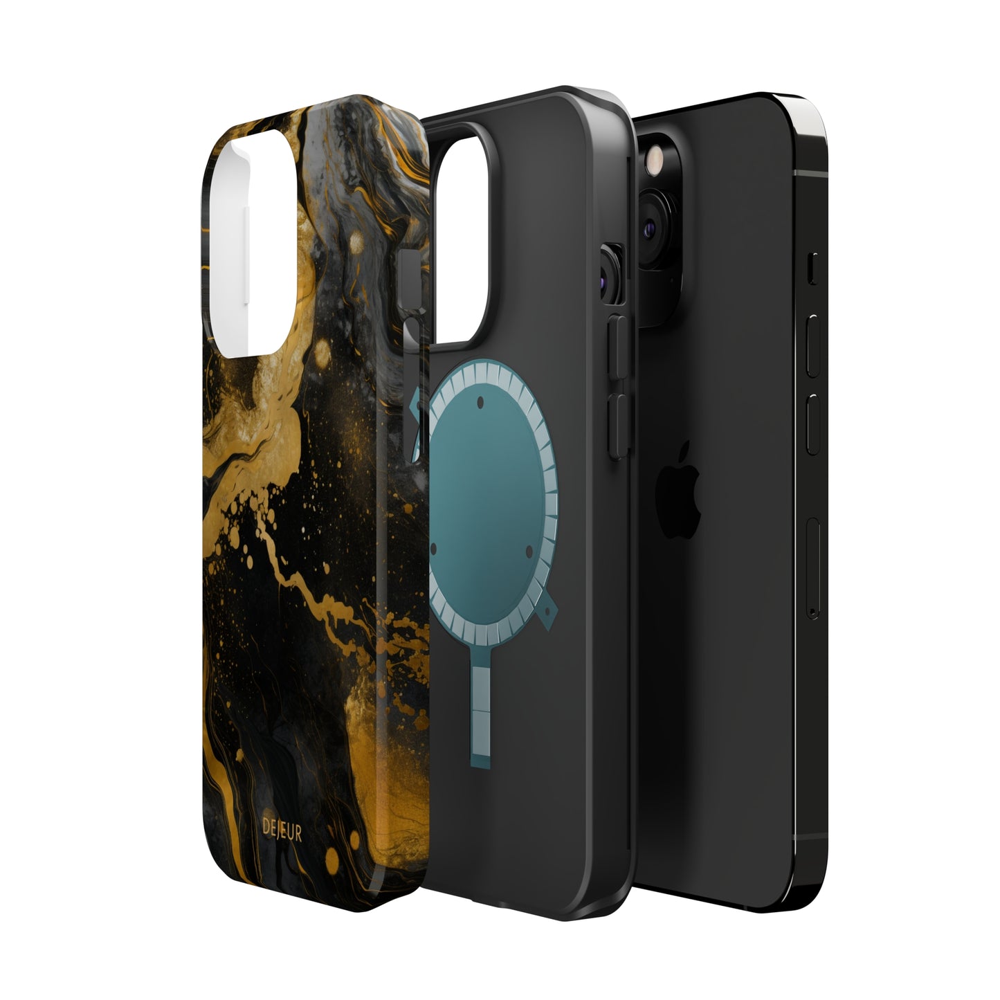 Gold & Black Marble - iPhone MagSafe Tough Case