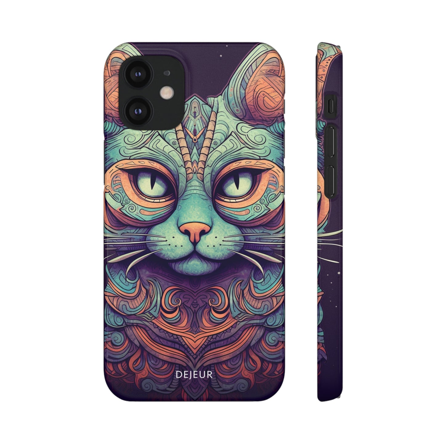 Intricate Aqua Cat - iPhone Snap Case