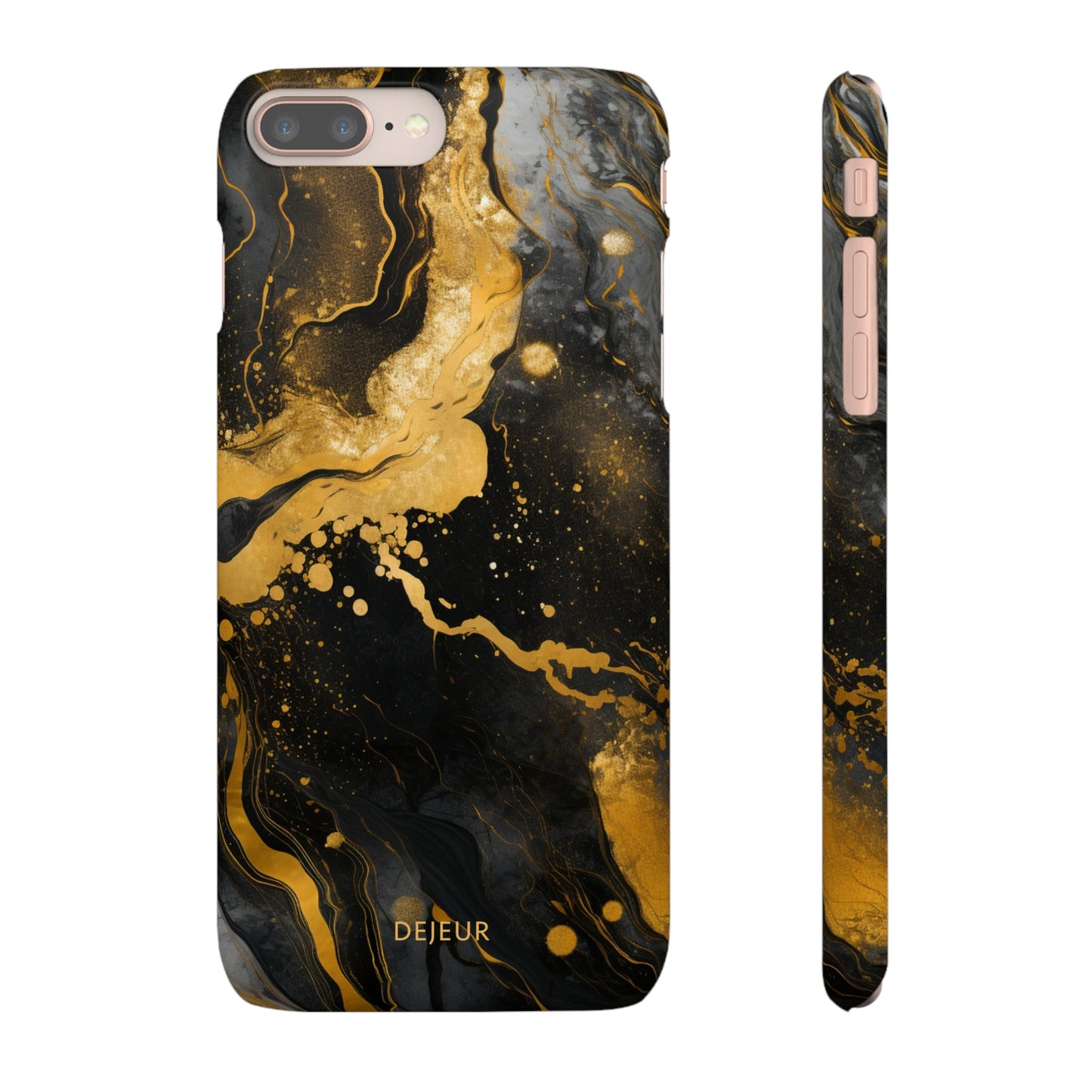 Gold & Black Marble - iPhone Snap Case