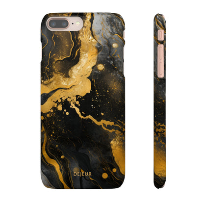 Gold & Black Marble - iPhone Snap Case