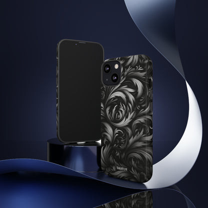 Dark Grey Floral - iPhone Tough Case